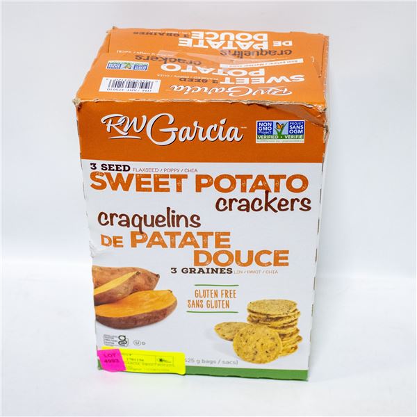 BOX OF RW GARCIA  SWEET POTATO CRACKERS 425G