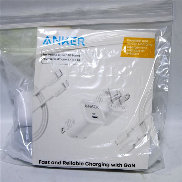 REPACKED ANKER CHARGING BLOCK & CABLE SET - USB-C