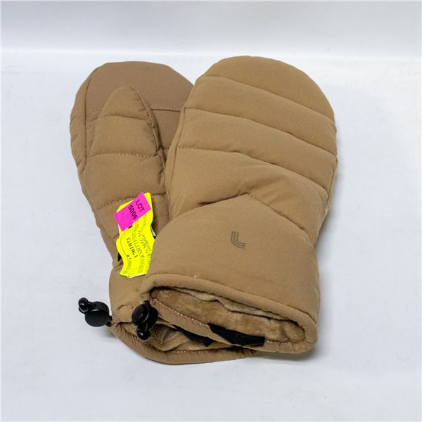 LOLE PUFFER MITTENS WOMENS LIGHT BROWN SIZE SM