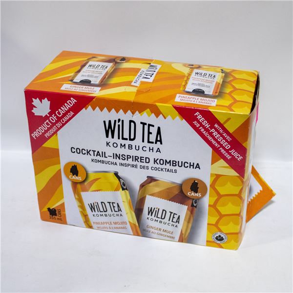 BOX OF 8 WILD TEA KOMBUCHA PINEAPPLE MOJITOS