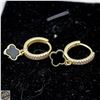 Image 1 : BLACK CLOVER WITH GOLD PLATED DROP EARRINGS