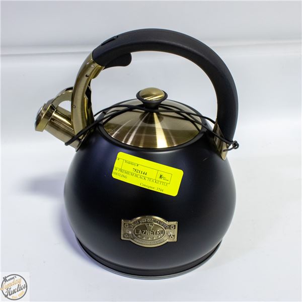 NEW PREMIUM BLACK TEA KETTLE WHISTLING