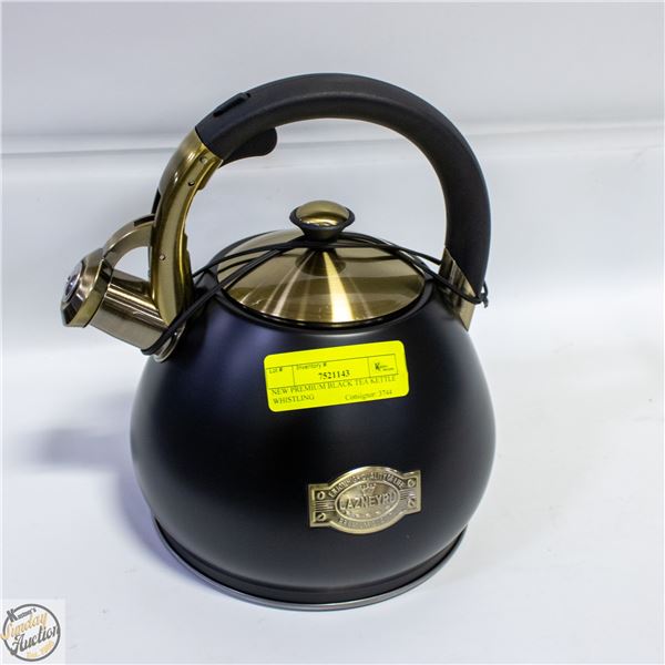 NEW PREMIUM BLACK TEA KETTLE WHISTLING
