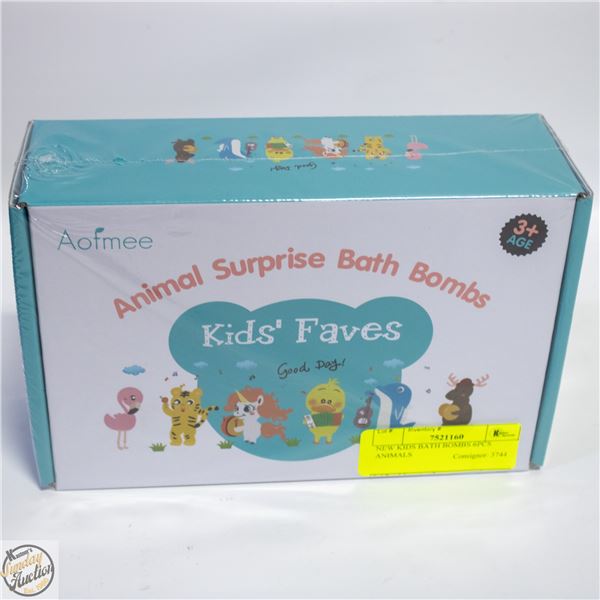 NEW KIDS BATH BOMBS 6PCS ANIMALS