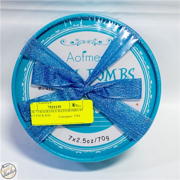 NEW 7 FRAGRANCE BATH BOMBS IN GIFT PACKAGE