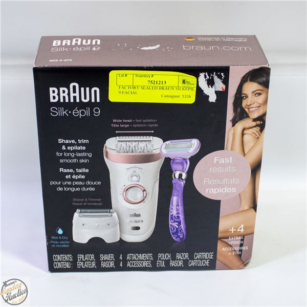 FACTORY SEALED BRAUN SILKEPIL 9 FACIAL