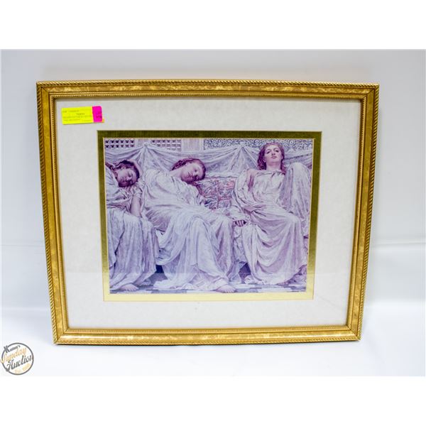 FRAMED VICTORIAN ART PRINT "THE DREAMERS"-