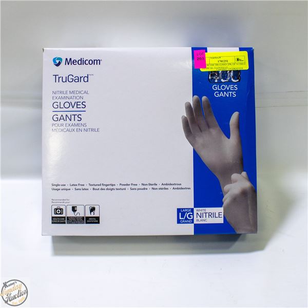 MEDICOM TRUGARD 2PK OF NITRILE MEDICAL GLOVES LG