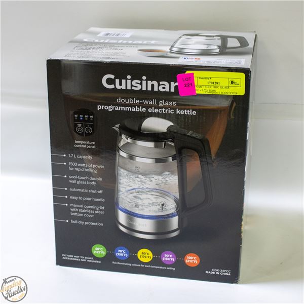 CUISINART ELECTRIC GLASS KETTLE - 1.7LITERS