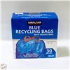 Image 1 : BOX OF KIRKLAND BLUE RECYCLING BAGS 30GAL X 113L