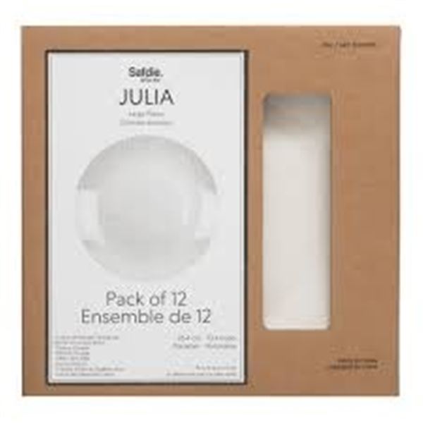 NEW BOX OF JULIA 12 PACK OF LARGE PLATES - 10."