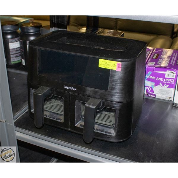 GREENPAN DUAL ZONE AIR FRYER CERAMIC NON STICK