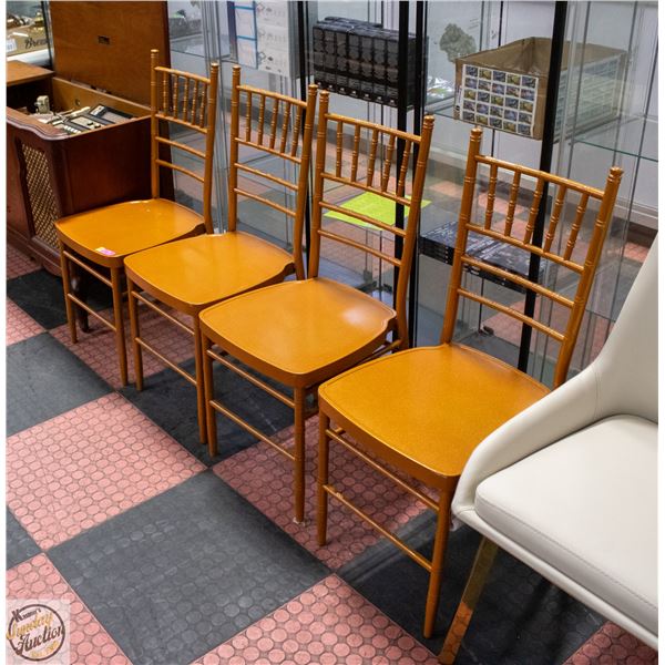4 NEW AMERICAN GOOSE GOLD LUSTER METAL CHAIRS