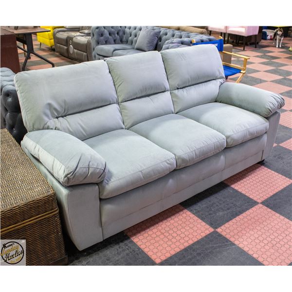 NEW ASSEMBLED LIGHT BLUE FABRIC SOFA