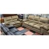 Image 1 : NEW ASSEMBLED BROWN MICROFIBER SOFA AND LOVESEAT