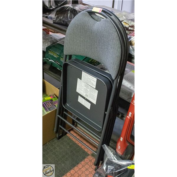 2 PACK OF STAR ELITE FOLDING METAL CHAIR GREY