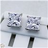 Image 1 : NEW SILVER PLATED SQUARE CUT STUD EARRINGS