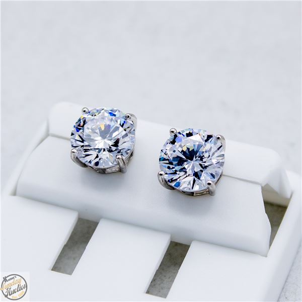 NEW SILVER PLATED ROUND STUD EARRINGS