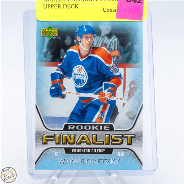 GRETZKY ROOKIE FINALIST OILERS UPPER DECK