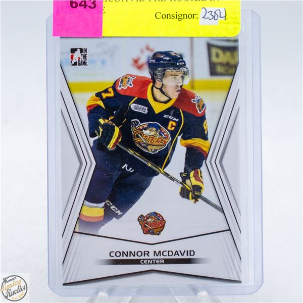 CONNOR MCDAVID PRE-ROOKIE IN THE GAME