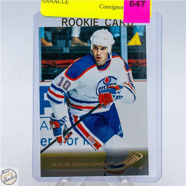 JASON BONSIGNORE ROOKIE PINNACLE