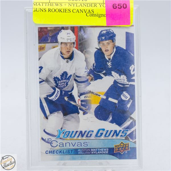 MATTHEWS + NYLANDER YOUNG GUNS ROOKIES CANVAS
