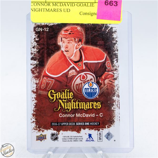 CONNOR MCDAVID GOALIE NIGHTMARES UD