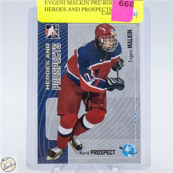 EVGENI MALKIN PRE-ROOKIE HEROES AND PROSPECTS