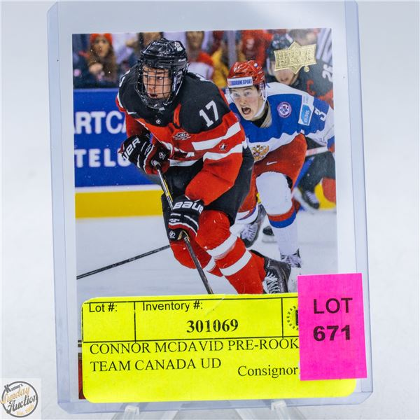 CONNOR MCDAVID PRE-ROOKIE TEAM CANADA UD