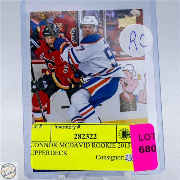 CONNOR MCDAVID ROOKIE 2015-16 UPPERDECK