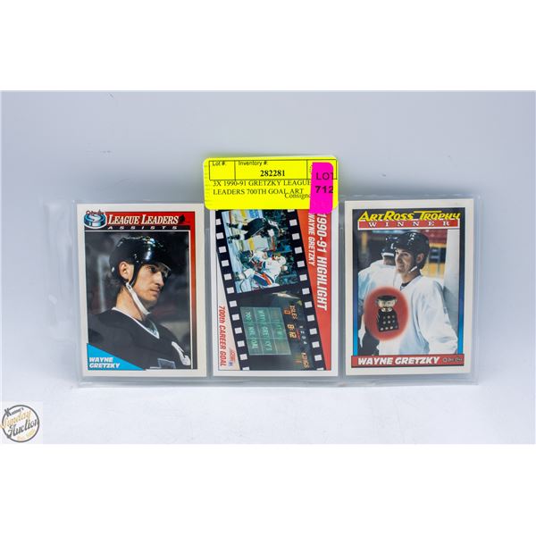 3X 1990-91 GRETZKY LEAGUE LEADERS 700TH GOAL ART