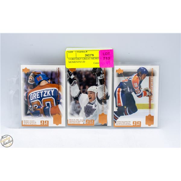 3 GRETZKY GREAT MEMORIES AND MOMENTS UD