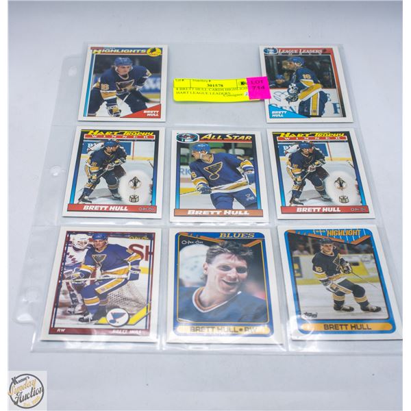 8 BRETT HULL CARDS HIGHLIGHTS HART LEAGUE LEADERS