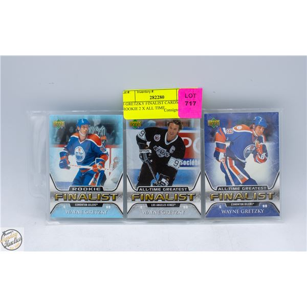 3 GRETZKY FINALIST CARDS ROOKIE 2 X ALL TIME