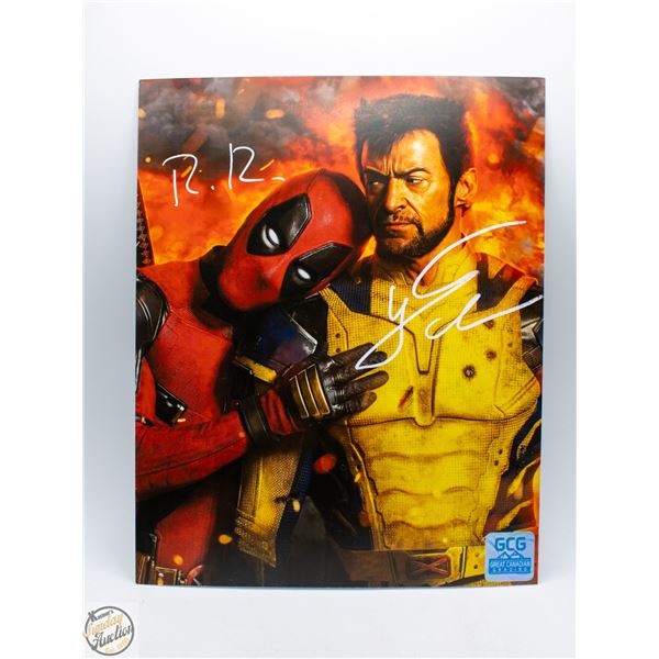RYAN REYNOLDS & HUGH JACKMAN SIGNED PHOTO W/COA