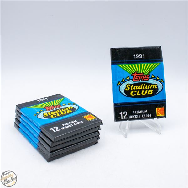 6 SEALED 1991 TOPPS 12 PREMIUM CARDS PER PACK