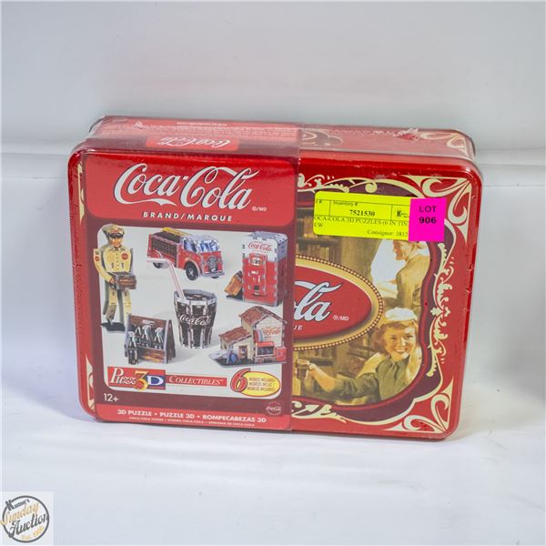 COCA-COLA 3D PUZZLES (6 IN TIN) NEW