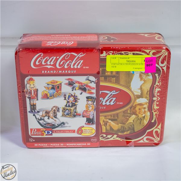 COCA-COLA 3D PUZZLES (6 IN TIN) NEW