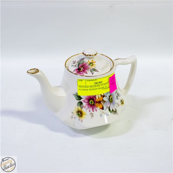 VINTAGE MELROSE TEAPOT FLOWER DESIGN MADE IN