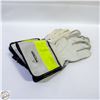 Image 1 : NEW LINEMAN LEATHER GLOVES LARGE HIGH VIS