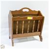 Image 1 : VINTAGE MAGAZINE/NEWSPAPER STAND OAK WOOD 17" X 20
