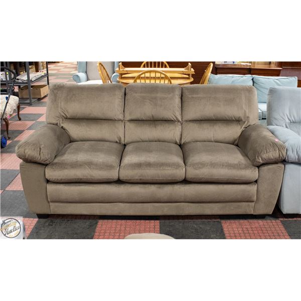 NEW ASSEMBLED BROWN MICROFIBER SOFA