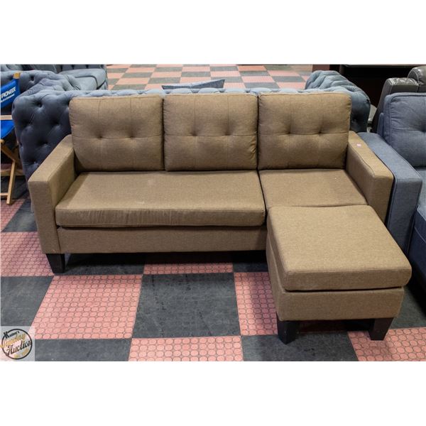 BROWN FABRIC MINI SECTIONAL