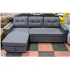 Image 1 : NEW GREY FABRIC MINI PULLOUT SECTIONAL
