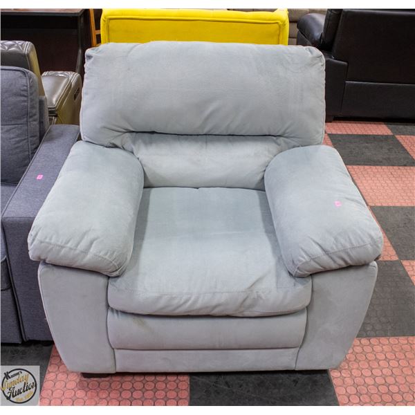 NEW ASSEMBLED BLUE FABRIC SOFA CHAIR