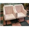 Image 1 : PAIR OF NEW ASSEMBLED PINK FABRIC ARM CHAIRS