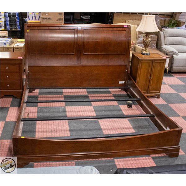 WOOD KING SIZE SLEIGH BEDFRAME