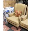 Image 1 : WING BACK CHAIR UPHOLSTERED W TACK DETAILS