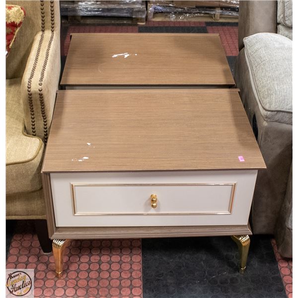 PAIR OF 3-TONE NIGHTSTANDS 26" X 18.5" X 19"