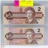 Image 1 : LOT OF 2 1986 2 DOLLAR CANADIAN